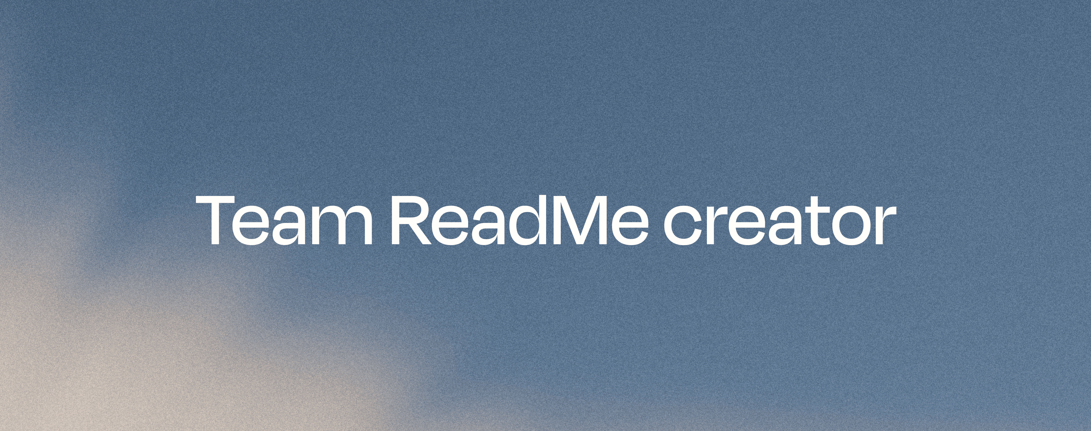 AI team ReadMe creator